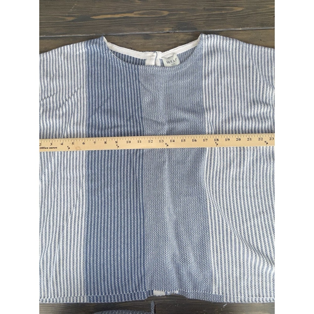 WRAP London Blue White Striped Cotton Tunic Top Womens Plus Size 18 UK 22 - Picture 5 of 10